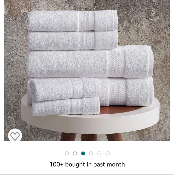 6 Piece Towel Set, 2 Bath Towels 2 Hand Towels 2 Washcloths, Soft and Ab… - Picture 2 of 6